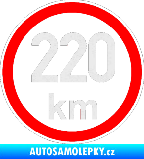 Samolepka Maximální rychlost 220km - nejvyšší konstrukční rychlost Ultra Metalic bílá