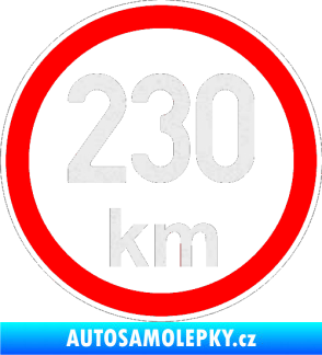 Samolepka Maximální rychlost 230km - nejvyšší konstrukční rychlost Ultra Metalic bílá