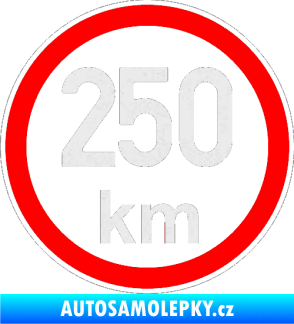 Samolepka Maximální rychlost 250km - nejvyšší konstrukční rychlost Ultra Metalic bílá