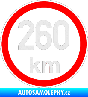 Samolepka Maximální rychlost 260km - nejvyšší konstrukční rychlost Ultra Metalic bílá