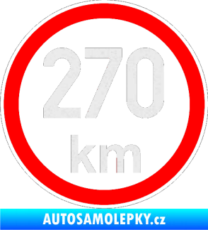 Samolepka Maximální rychlost 270km - nejvyšší konstrukční rychlost Ultra Metalic bílá