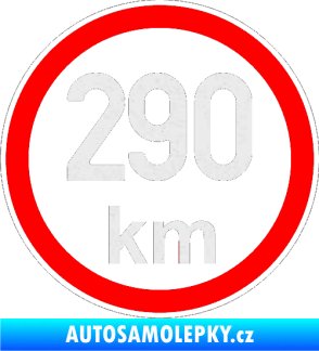 Samolepka Maximální rychlost 290km - nejvyšší konstrukční rychlost Ultra Metalic bílá