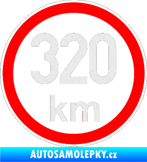 Samolepka Maximální rychlost 320km - nejvyšší konstrukční rychlost Ultra Metalic bílá