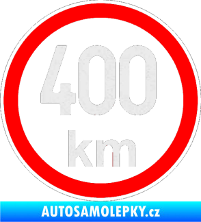 Samolepka Maximální rychlost 400km - nejvyšší konstrukční rychlost Ultra Metalic bílá