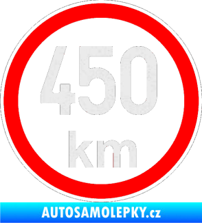 Samolepka Maximální rychlost 450km - nejvyšší konstrukční rychlost Ultra Metalic bílá