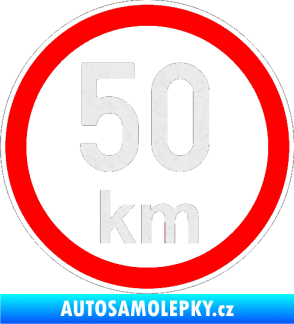 Samolepka Maximální rychlost 50km - nejvyšší konstrukční rychlost Ultra Metalic bílá