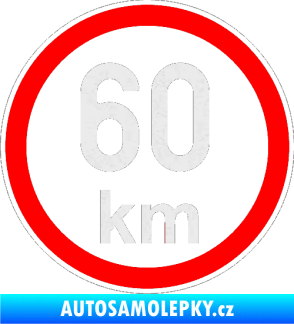 Samolepka Maximální rychlost 60km - nejvyšší konstrukční rychlost Ultra Metalic bílá