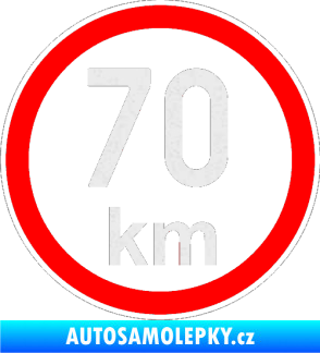 Samolepka Maximální rychlost 70km - nejvyšší konstrukční rychlost Ultra Metalic bílá