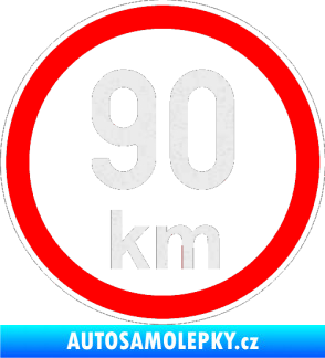 Samolepka Maximální rychlost 90km - nejvyšší konstrukční rychlost Ultra Metalic bílá