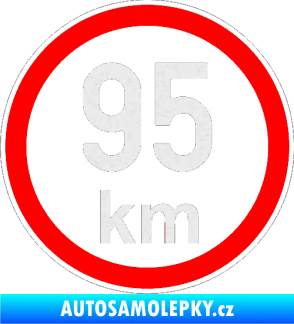 Samolepka Maximální rychlost 95km - nejvyšší konstrukční rychlost Ultra Metalic bílá