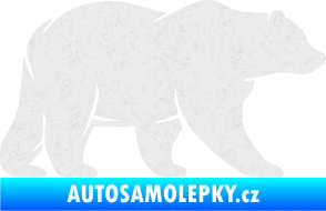 Samolepka Medvěd 002 pravá Ultra Metalic bílá