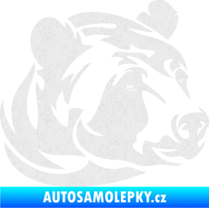 Samolepka Medvěd 007 pravá hlava Ultra Metalic bílá