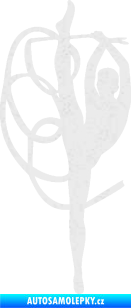 Samolepka Moderní gymnastika 002 levá gymnastka se stuhou Ultra Metalic bílá