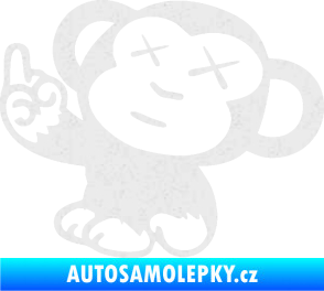 Samolepka Monkey Fuck Off JDM levá Ultra Metalic bílá