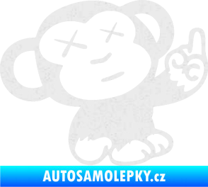 Samolepka Monkey Fuck Off JDM pravá Ultra Metalic bílá