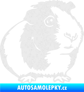 Samolepka Morče 003 pravá Ultra Metalic bílá