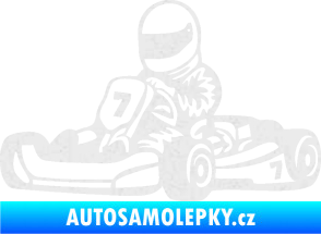 Samolepka Motokára 002 levá Ultra Metalic bílá