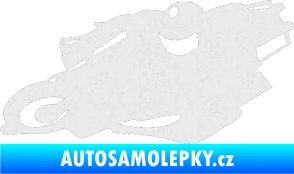 Samolepka Motorka 007 levá silniční motorky Ultra Metalic bílá