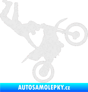 Samolepka Motorka 008 pravá motokros freestyle Ultra Metalic bílá