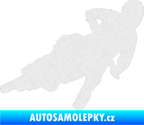 Samolepka Motorka 023 levá motokros Ultra Metalic bílá