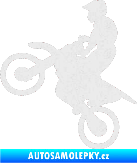 Samolepka Motorka 024 levá motokros Ultra Metalic bílá