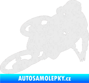 Samolepka Motorka 026 levá motokros freestyle Ultra Metalic bílá