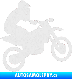 Samolepka Motorka 027 pravá motokros Ultra Metalic bílá
