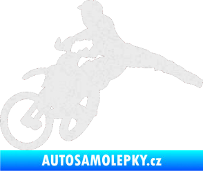 Samolepka Motorka 030 levá motokros Ultra Metalic bílá