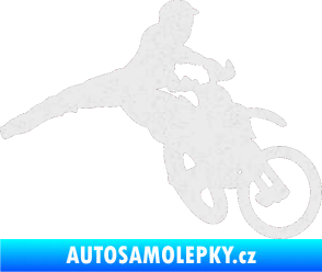 Samolepka Motorka 030 pravá motokros Ultra Metalic bílá