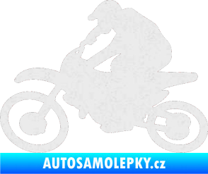 Samolepka Motorka 031 levá motokros Ultra Metalic bílá