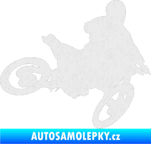Samolepka Motorka 034 pravá motokros Ultra Metalic bílá