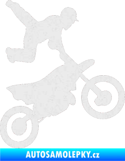 Samolepka Motorka 036 pravá motokros freestyle Ultra Metalic bílá