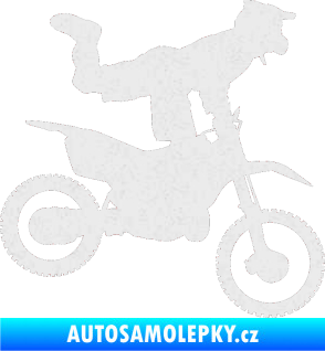 Samolepka Motorka 038 pravá motokros freestyle Ultra Metalic bílá