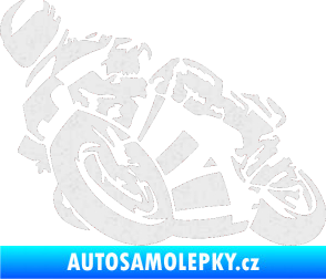 Samolepka Motorka 040 levá road racing Ultra Metalic bílá