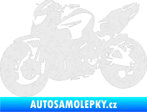 Samolepka Motorka 041 levá road racing Ultra Metalic bílá