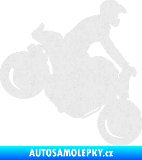 Samolepka Motorka 044 pravá motokros Ultra Metalic bílá