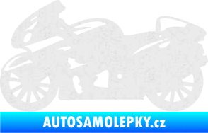 Samolepka Motorka 048 levá silniční Ultra Metalic bílá