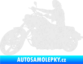 Samolepka Motorka 050 levá Ultra Metalic bílá