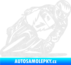 Samolepka Motorka 051 pravá Ultra Metalic bílá
