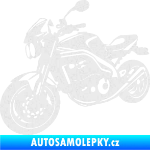 Samolepka Motorka 055 levá Ultra Metalic bílá