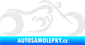 Samolepka Motorka 057 pravá obrys Ultra Metalic bílá