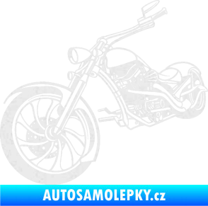 Samolepka Motorka chopper 002 levá Ultra Metalic bílá