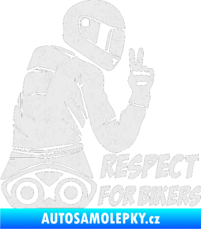 Samolepka Motorkář 003 pravá respect for bikers nápis Ultra Metalic bílá