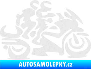 Samolepka Motorkář 009 pravá se spolujezdcem Ultra Metalic bílá