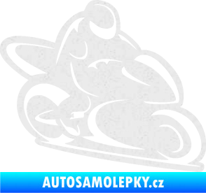 Samolepka Motorkář 011 pravá Ultra Metalic bílá