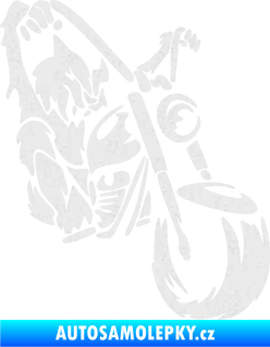 Samolepka Motorkář 015 pravá harley Ultra Metalic bílá