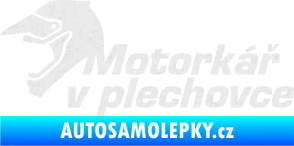 Samolepka Motorkář v plechovce 002 Ultra Metalic bílá