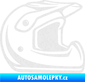 Samolepka Motorkářská helma 002 pravá Ultra Metalic bílá
