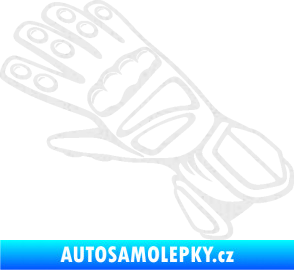 Samolepka Motorkářské rukavice 002 levá Ultra Metalic bílá