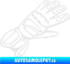 Samolepka Motorkářské rukavice 002 pravá Ultra Metalic bílá